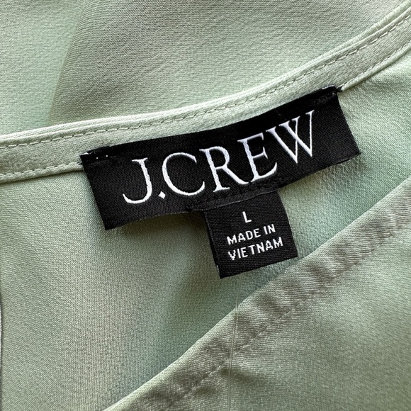 J CREW | NWOT WINTER GARDEN RUFFLE SLEEVE TOP BLOUSE LIGHT PEPPERMINT | LARGE - Picture 4 of 9